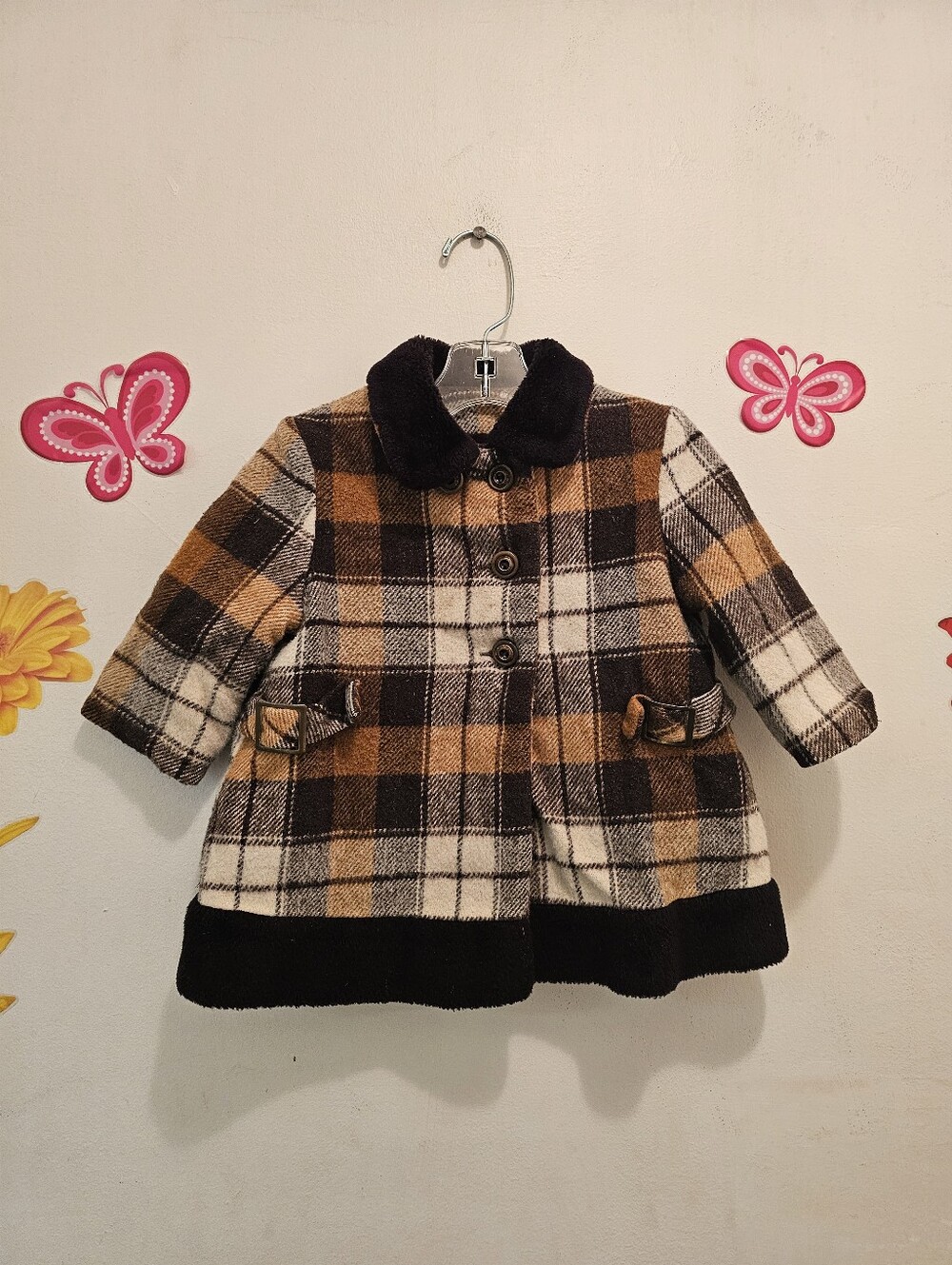 🤎 Vintage Sears Toddler Plaid Coat 🤎 1960 1970 rare